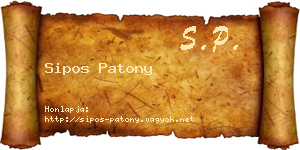 Sipos Patony névjegykártya